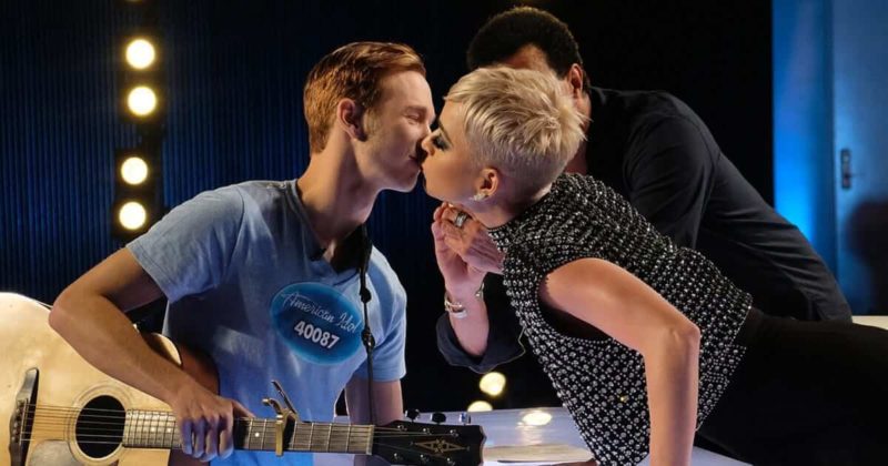 Katy Perry Benjamin Glaze American Idol kiss