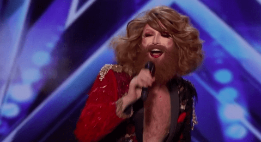 Bearded Drag Queen Gingzilla auditions on AGT