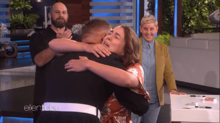 Jon Dorenbos and Ellen DeGeneres reuniting a military family