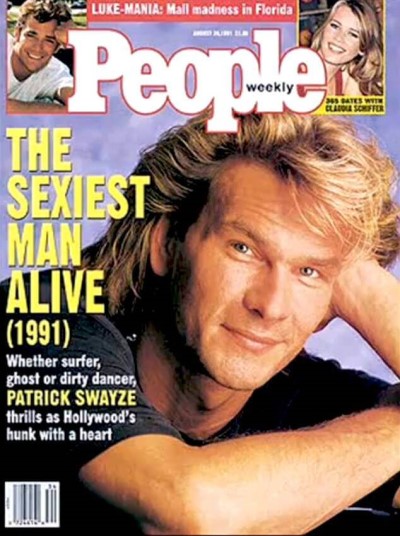 Patrick Swayze on the cover of People's Sexiest Man Alive issue