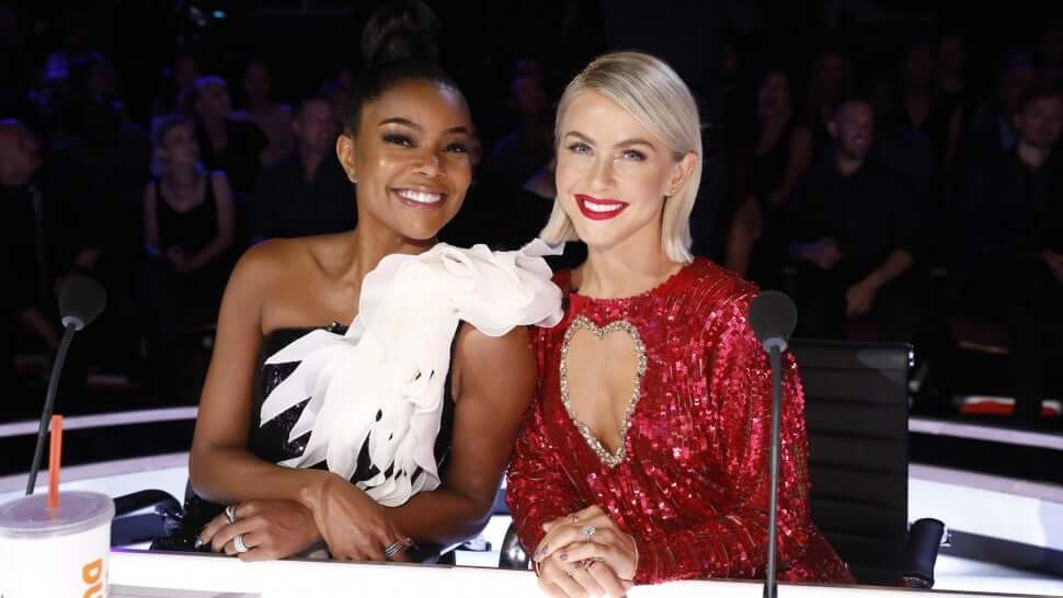 Gabrielle Union and Julianne Hough at the "AGT" judging table