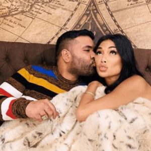 Nicole Scherzinger and Naughty Boy on set of "X Factor: The Band"