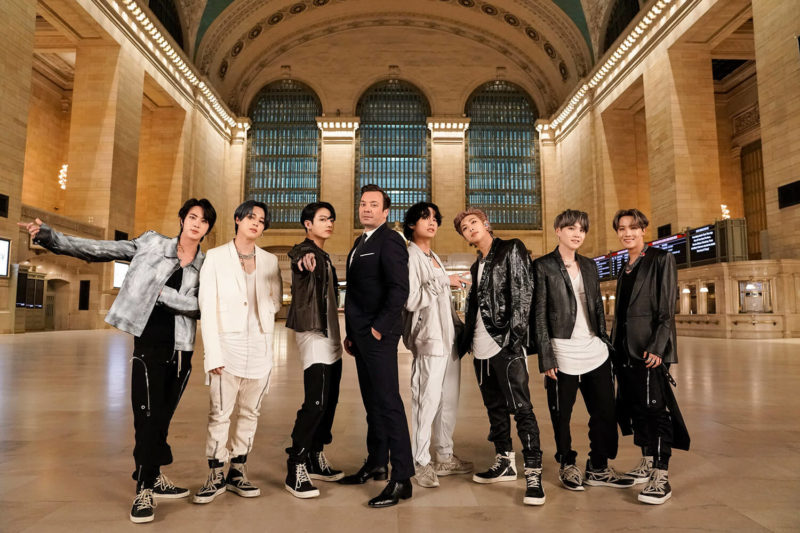 BTS and Jimmy Fallon at Grand Central Terminal