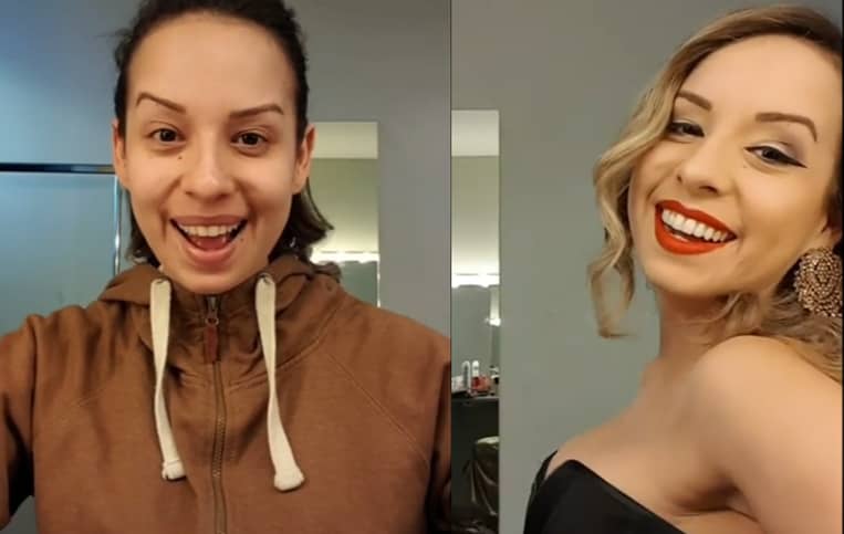Dania Diaz applies makeup on Instagram