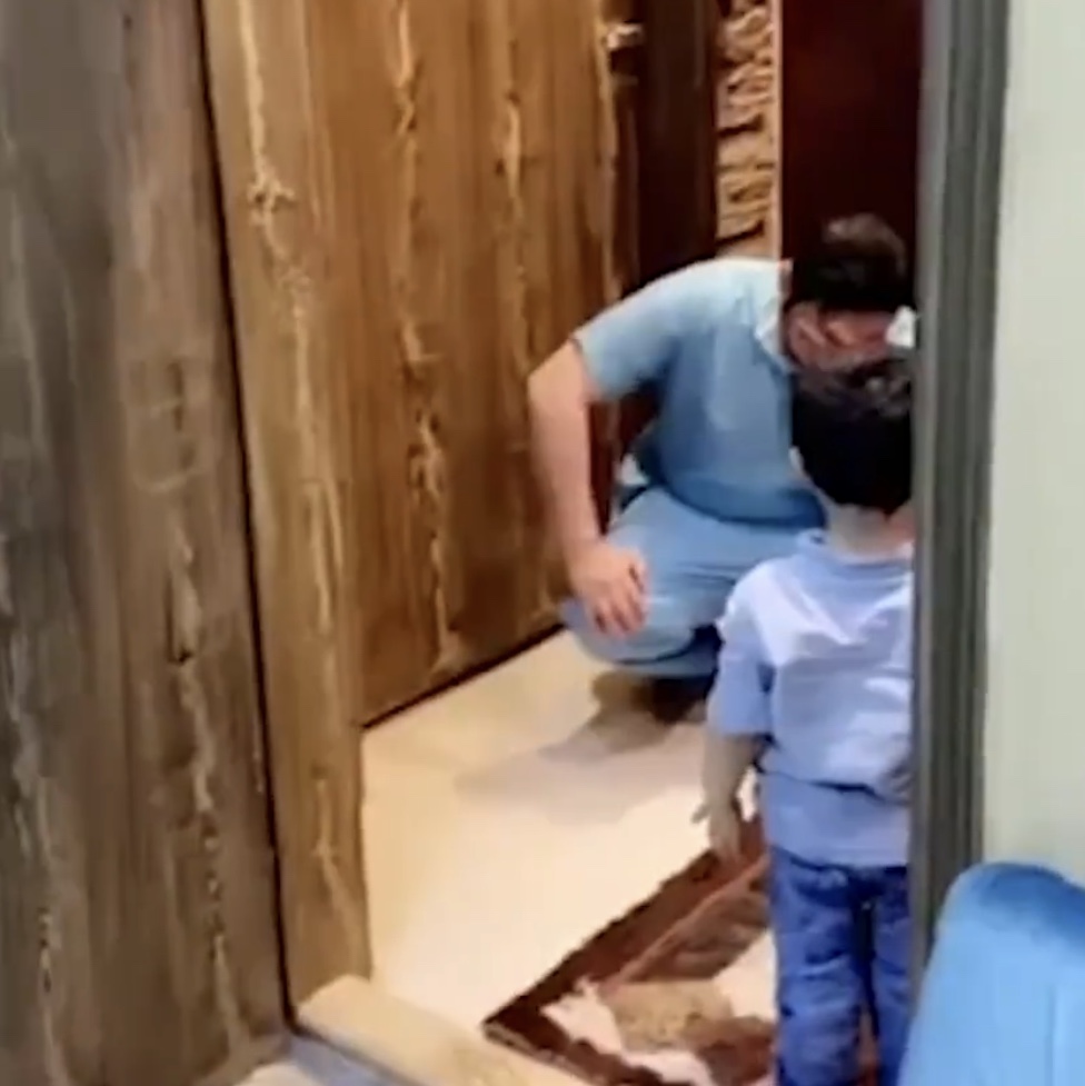 Nurse Cannot Hug His Son After Long Shift
