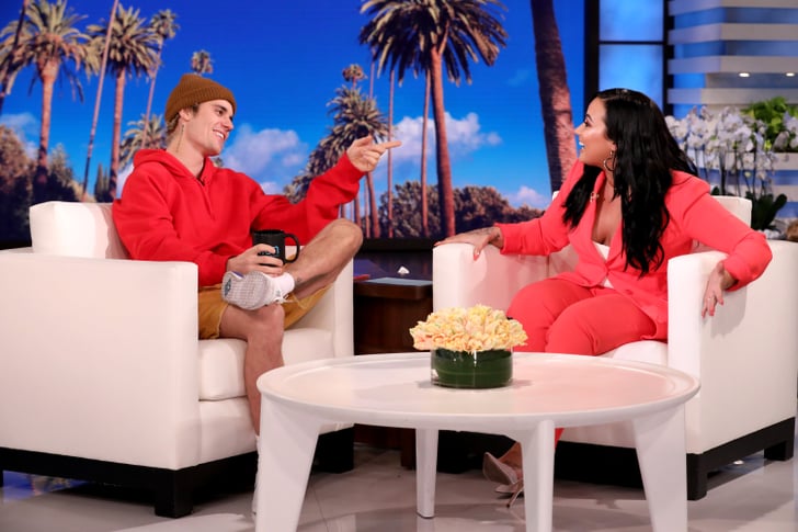 Justin Bieber and Demi Lovato on The Ellen Show