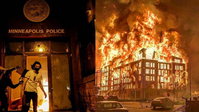 Live Footage Of Police Precinct In Minneapolis Set On Fire Has Twitter Reacting