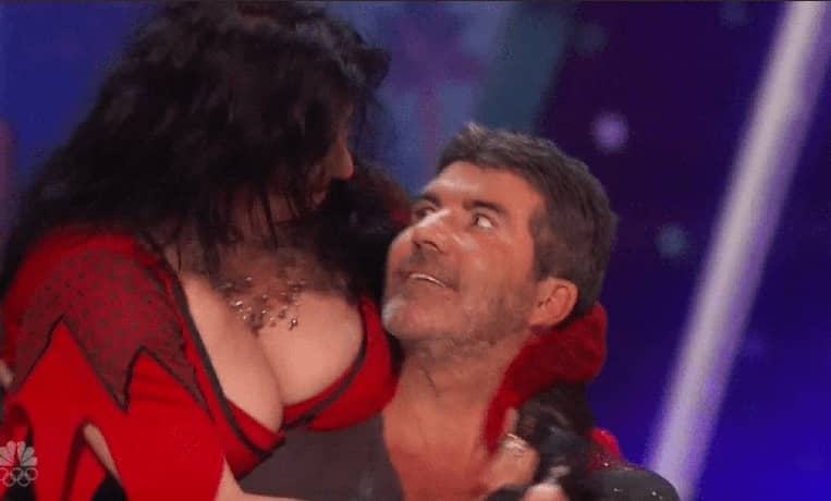 WATCH ‘AGT’ Contestant Kiss Simon Cowell On The Lips During Hilarious Routine