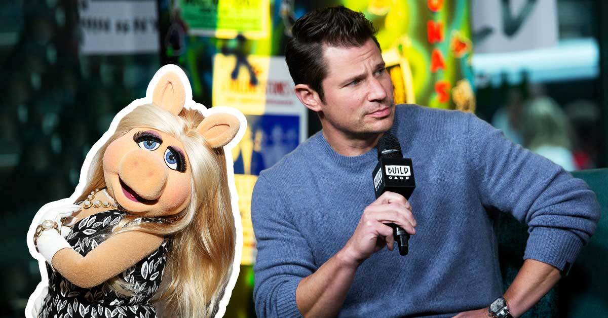 Nick Lachey and Miss Piggy