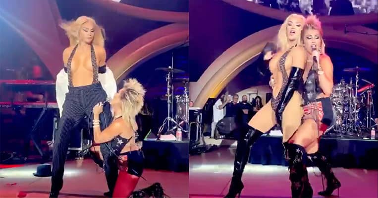 Miley Cyrus Dances With ‘RuPaul’s Drag Race’ Queen Kylie Sonique During Concert