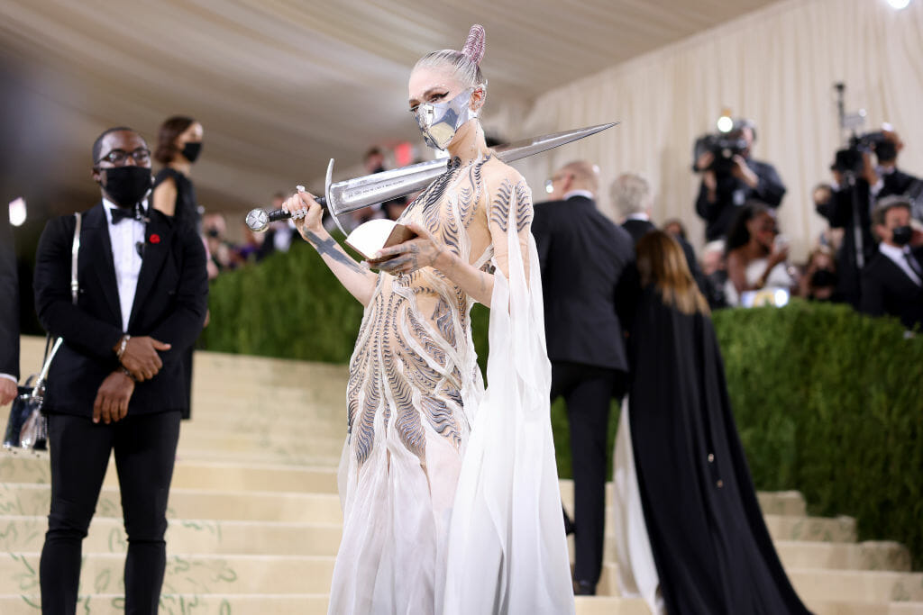‘Alter Ego’s Grimes Carries Sword Made  From Melted Down AR-15 at Met Gala