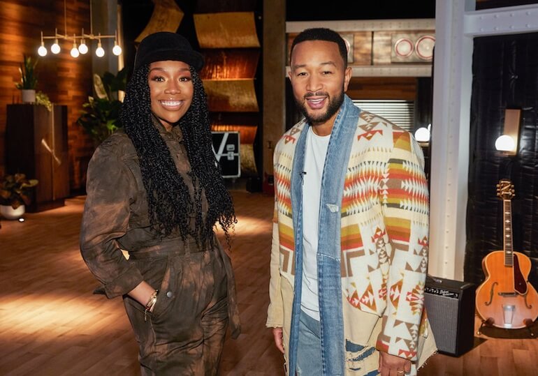 John Legend and Brandy the voice