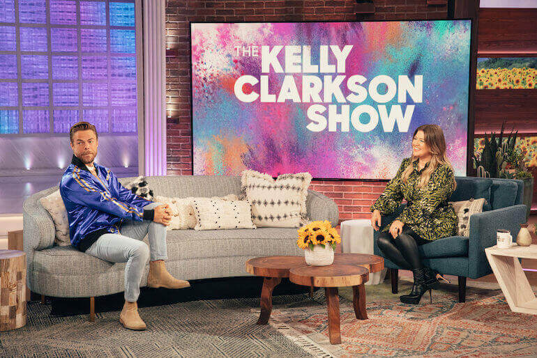 Derek Hough Guest Hosts ‘The Kelly Clarkson Show,’ Shows Off Topical Dances