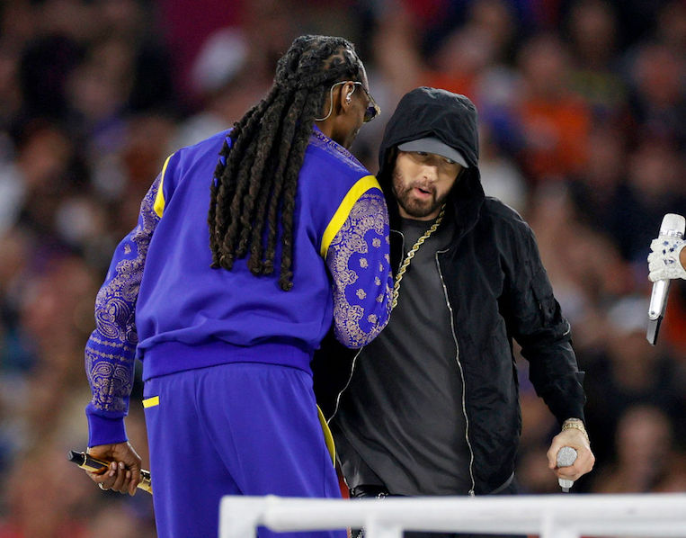 Snoop Dogg and Eminem at the Super Bowl Halftime Show