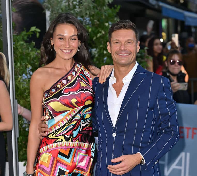 Aubrey Paige Petcosky and Ryan Seacrest walk the Tribeca Festival red carpet