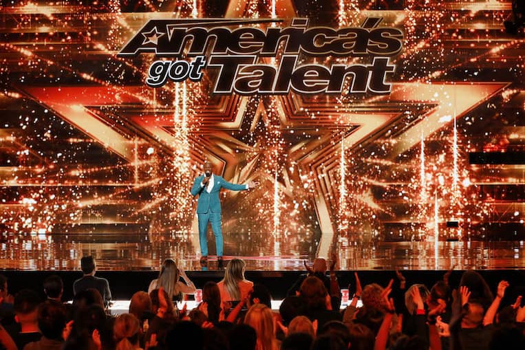 Terry Crews on stage at 'America's Got Talent'