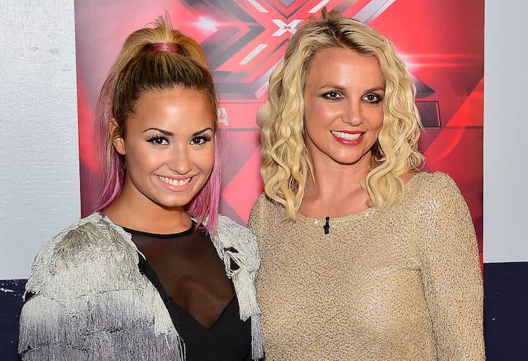 Demi Lovato and Britney Spears on 'The X Factor' red carpet