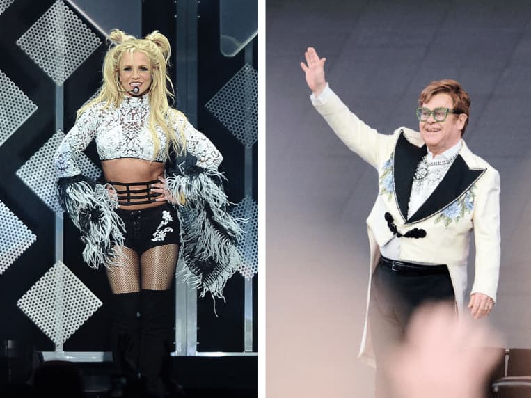 Britney Spears performs at 102.7 KIIS FM's Jingle Ball 2016, Elton John performs in London, England