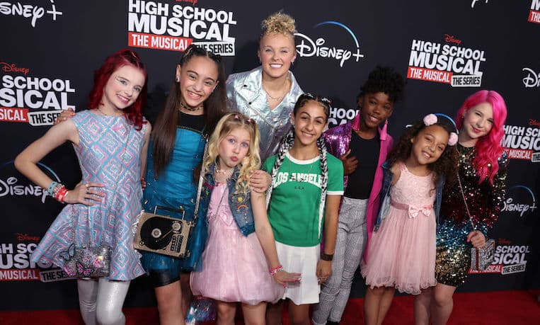 JoJo Siwa and XOMG POP on the High School Musical The Musical The Series red carpet