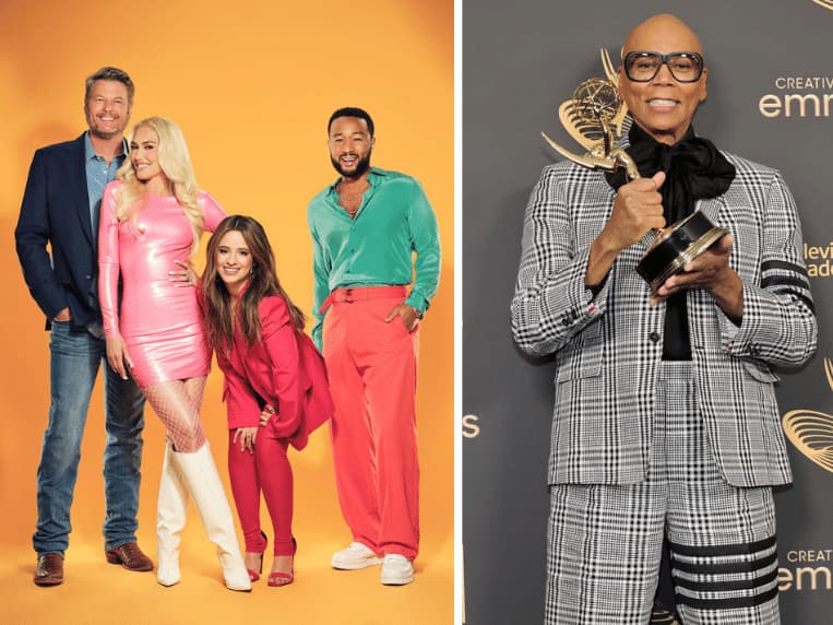 Blake Shelton, Gwen Stefani, Camila Cabello, and John Legend on 'The Voice', RuPaul at the 2022 Creative Arts Emmys