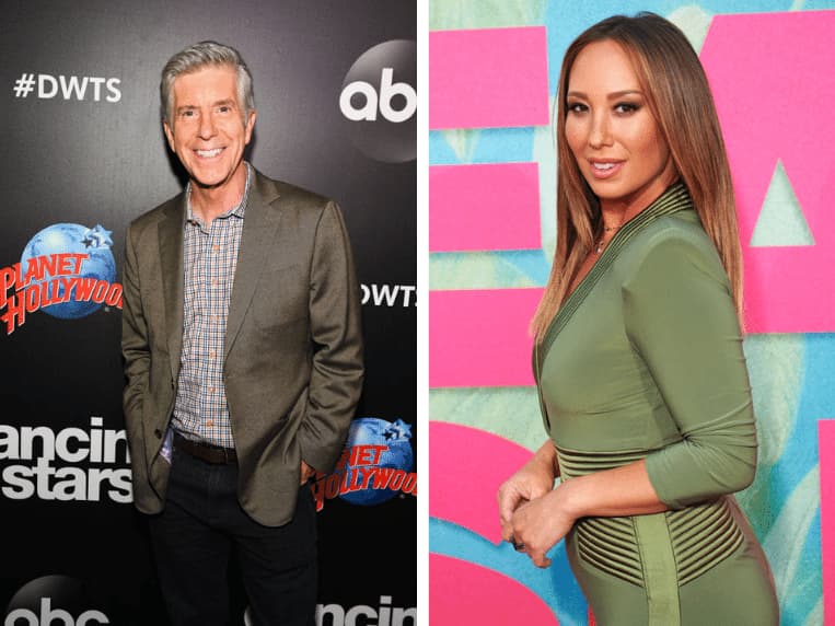 Tom Bergeron on the 'Dancing With the Stars' red carpet, Cheryl Burke arrives at "Easter Sunday" premiere