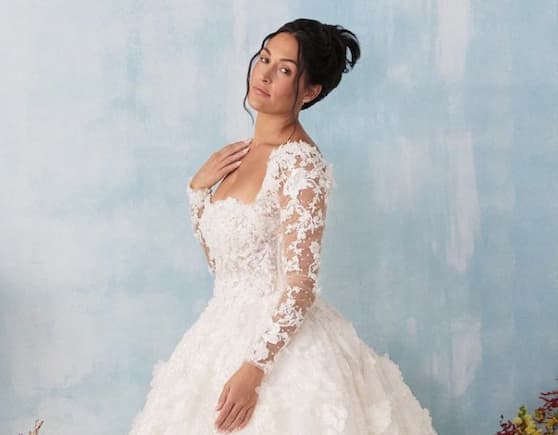 Nikki Bella models in wedding dress