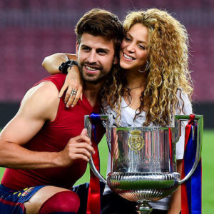 Gerard Pique and Shakira at Barcelona v Athletic Club