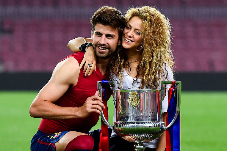 Gerard Pique and Shakira at Barcelona v Athletic Club