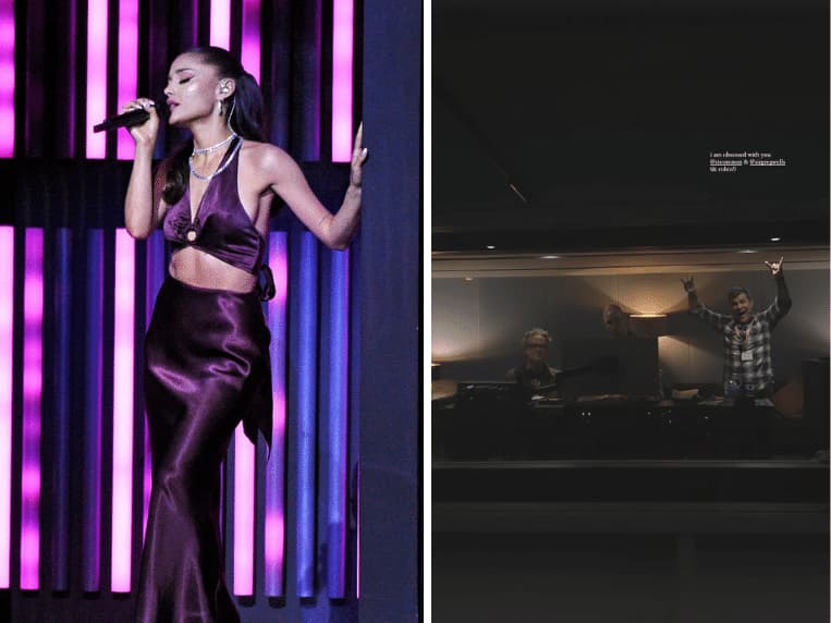 Ariana Grande at the 2021 iHeartRadio Music Awards, Ariana Grande via Instagram