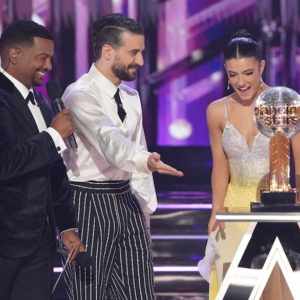 Alfonso Ribeiro, Mark Ballas, and Charli D'Amelio in the 'Dancing With the Stars' finale