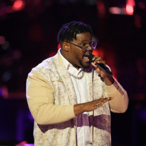 Justin Aaron singing on 'The Voice'