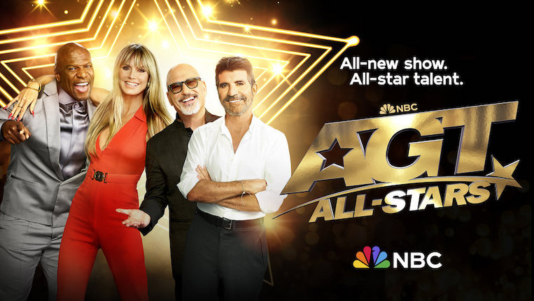 Terry Crews, Heidi Klum, Howie Mandel, and Simon Cowell on 'America's Got Talent All-Stars' key art