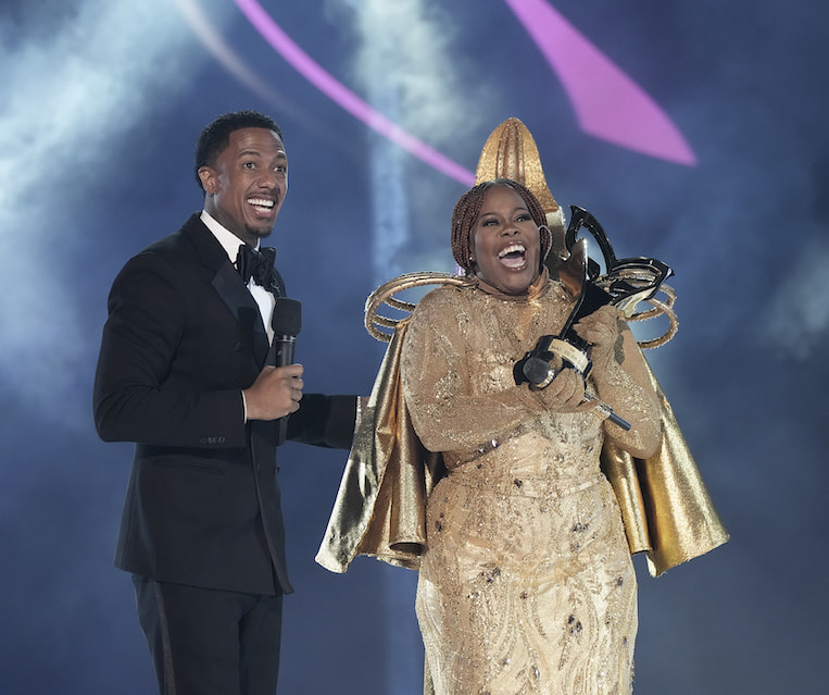 Nick Cannon and Amber Riley on 'The Masked Singer'