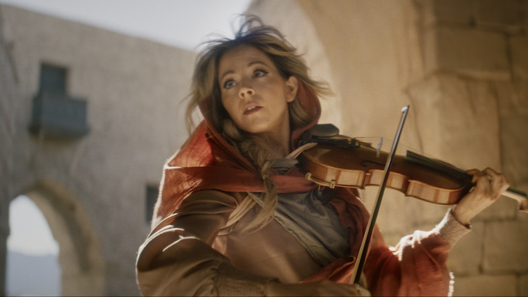 Lindsey Stirling in the 'O Holy Night' music video