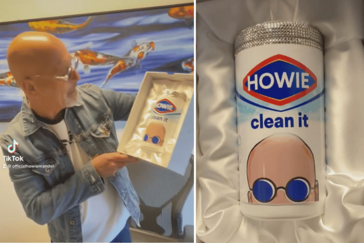 Howie Mandel with personalized Clorox