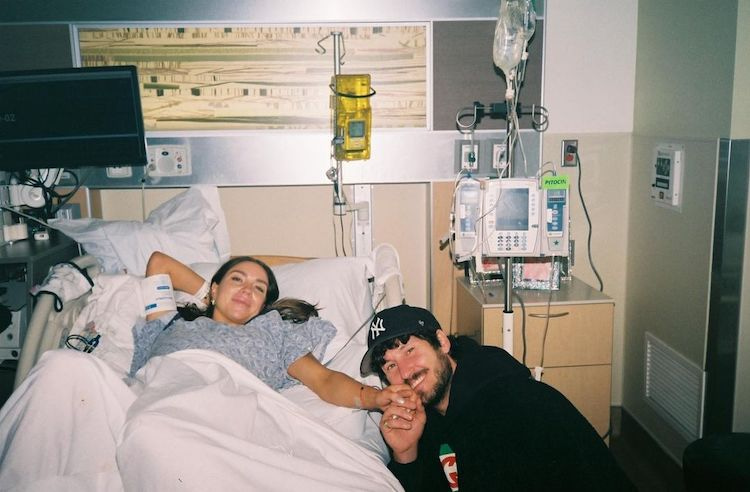 Jenna Johnson, Val Chmerkovskiy at the hospital