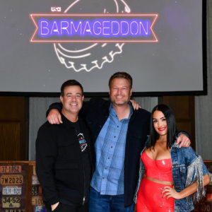 Carson Daly, Blake Shelton, and Nikki Bella on Barmageddon