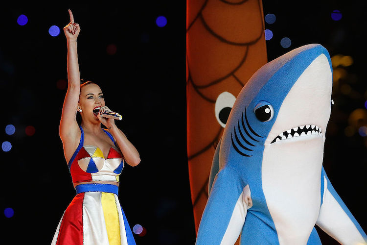 Katy Perry performs at Super Bowl XLIX