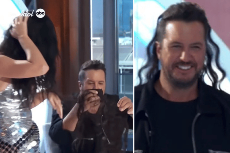 Katy Perry and Luke Bryan play with hair extensions on 'American Idol'