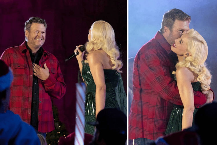 Blake Shelton and Gwen Stefani at Christmas in Rockefeller Center - Season 25