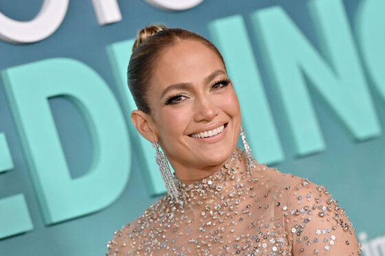 Jennifer Lopez on the ShotGun Wedding Premiere red carpet