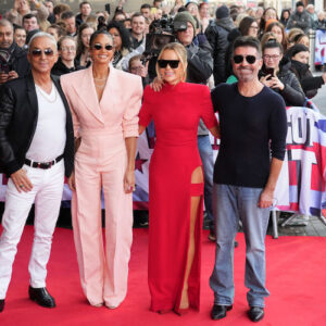 Bruno Tonioli, Alesha Dixon, Amanda Holden, and Simon Cowell on the 'Britain's Got Talent' red carpet