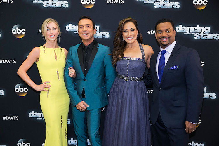 Julianne Hough, Bruno Tonioli, Carrie Ann Inaba, and Alfonso Ribeiro on the 'Dancing With the Stars' red carpet