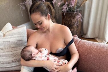 Chrissy Teigen Shares Photo Breastfeeding Baby Daughter Esti