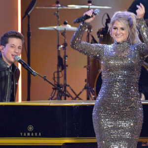 Charlie Puth and Meghan Trainor at the 2015 AMA Awards