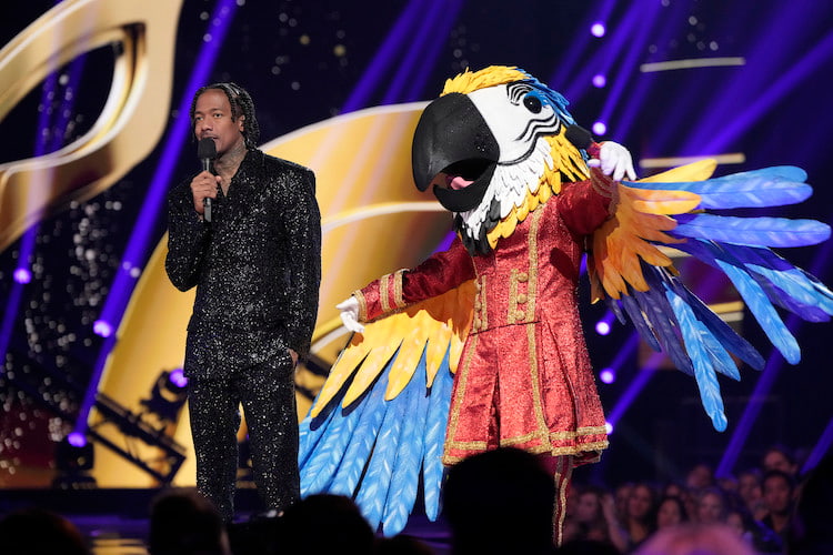 Nick Cannon and Macaw on 'The Masked Singer'