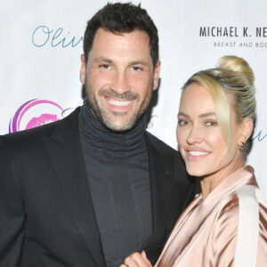 Maksim Chmerkovskiy and Peta Murgatroyd at Kiss The Stars Breast Cancer Awareness Cocktail Hour hosted by Anne Heche and presented by Mr. Warburton at Olivetta on November 18, 2020 in West Hollywood, California