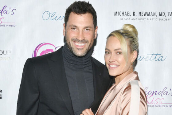 Maksim Chmerkovskiy and Peta Murgatroyd at Kiss The Stars Breast Cancer Awareness Cocktail Hour hosted by Anne Heche and presented by Mr. Warburton at Olivetta on November 18, 2020 in West Hollywood, California