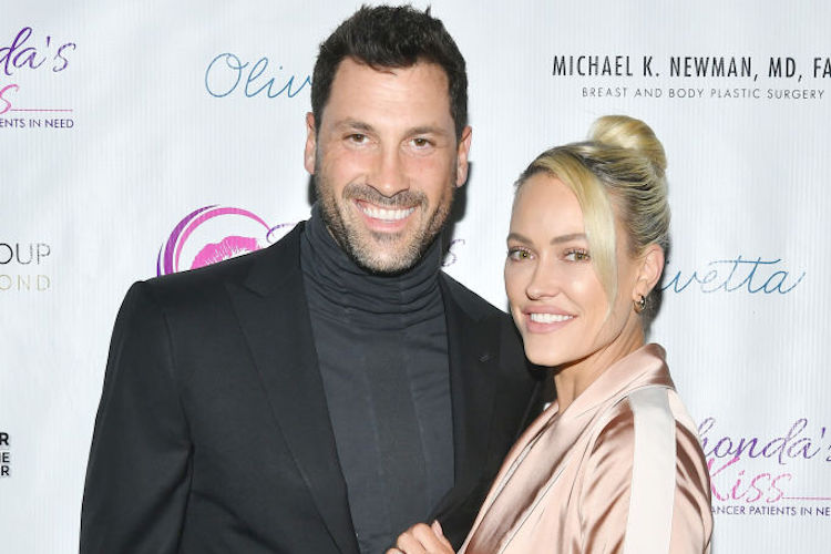 Maksim Chmerkovskiy and Peta Murgatroyd at Kiss The Stars Breast Cancer Awareness Cocktail Hour hosted by Anne Heche and presented by Mr. Warburton at Olivetta on November 18, 2020 in West Hollywood, California 