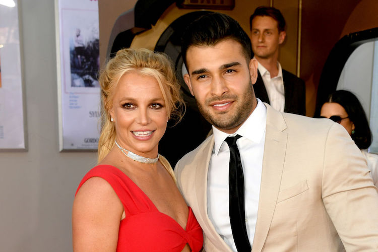 Britney Spears and Sam Asghari at the "Once Upon a Time in Hollywood" premiere